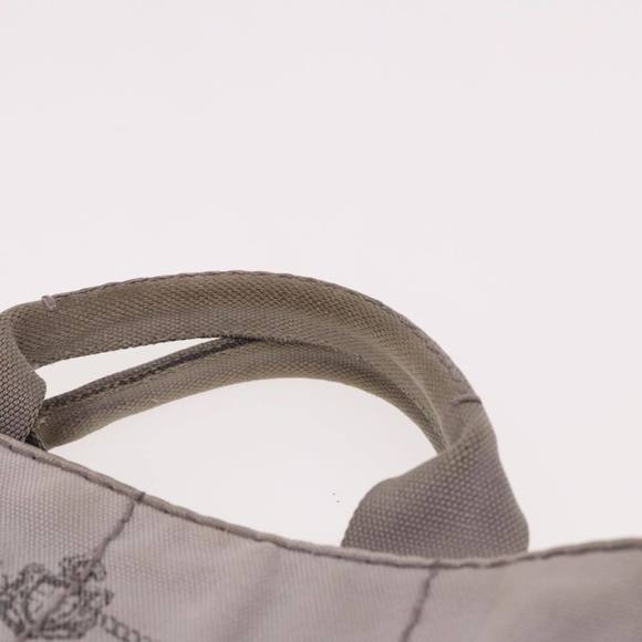 PRADA Canapa PM Hand Bag Canvas Gray Auth 78451 - Picture 8 of 16